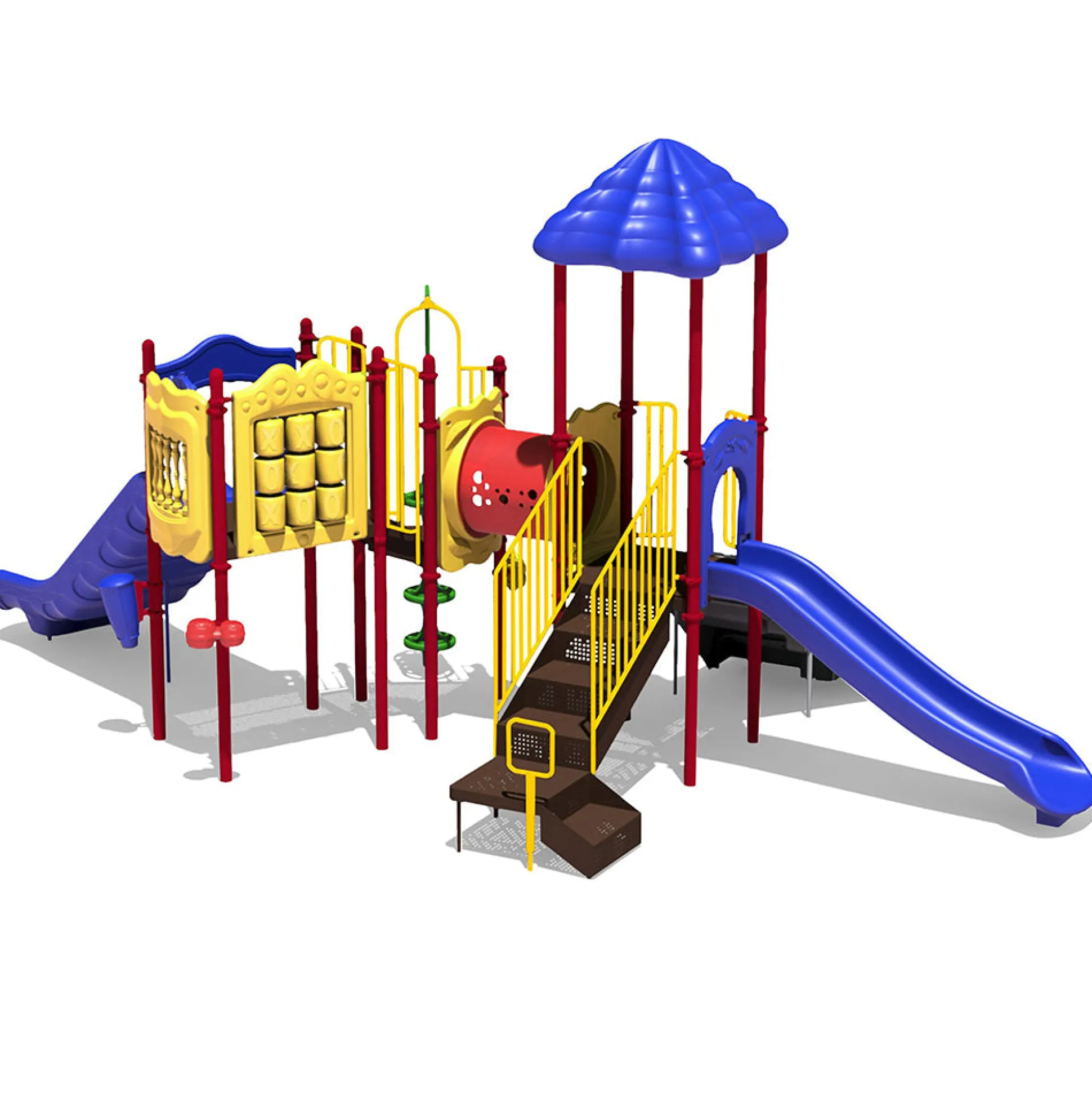 Falcon's Roost Playground Structure | Inclusive Multi-Activity Climber with Double & Single Slides