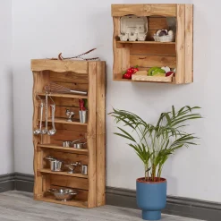 Farmhouse Slim Shelf & Wall Unit | Wooden Dramatic Play Storage and Display