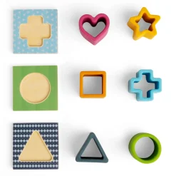 Feel and Find Matching Game | Sensory Shape Sorter with Silicone Pieces, Wooden Matching Boards & Drawstring Bag