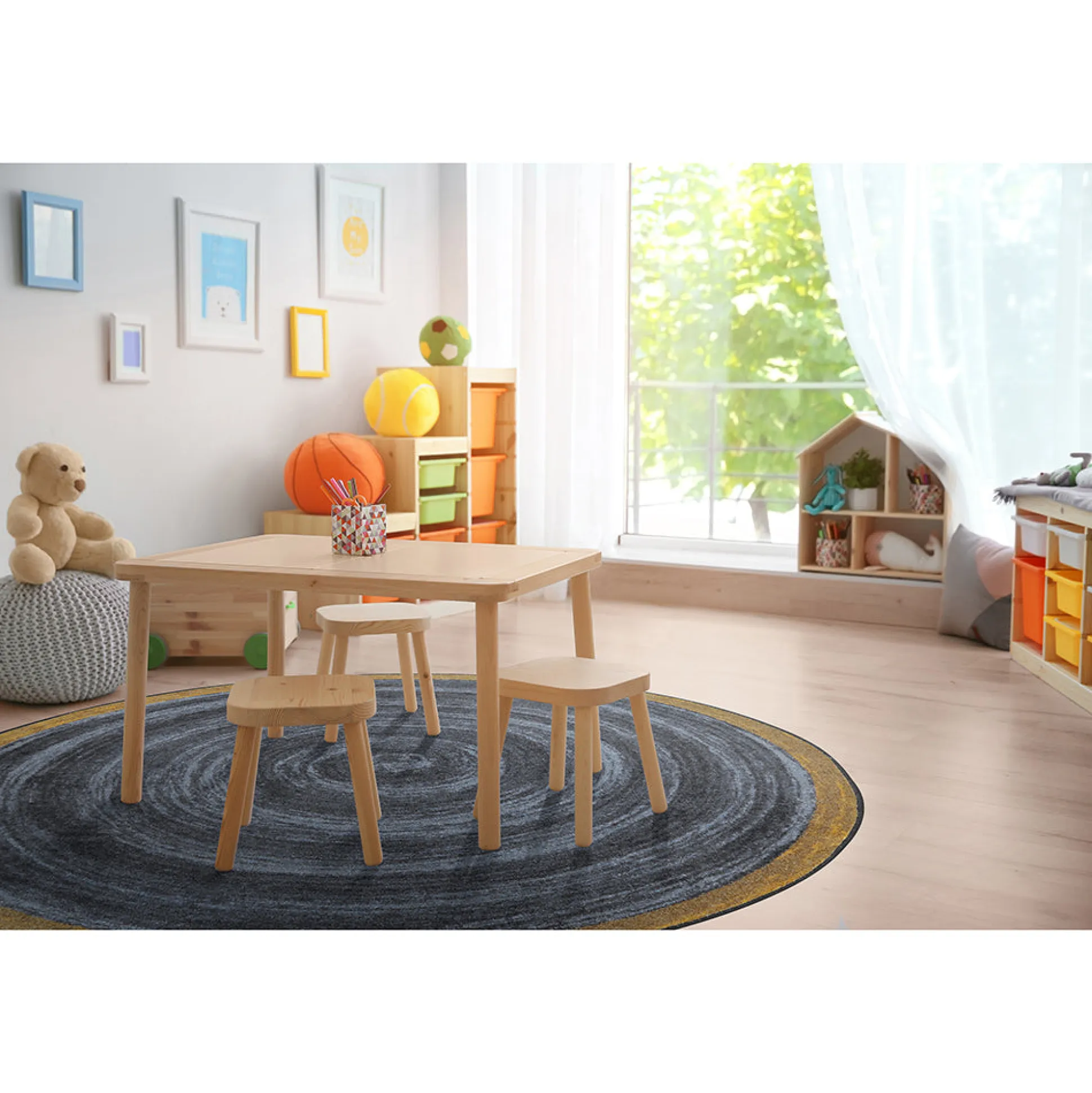 Feeling Natural Slate Circular Area Rug