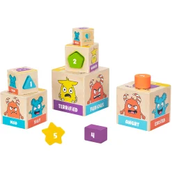 Feelings Stack & Sort Blocks | Wooden Emotional Learning Tower