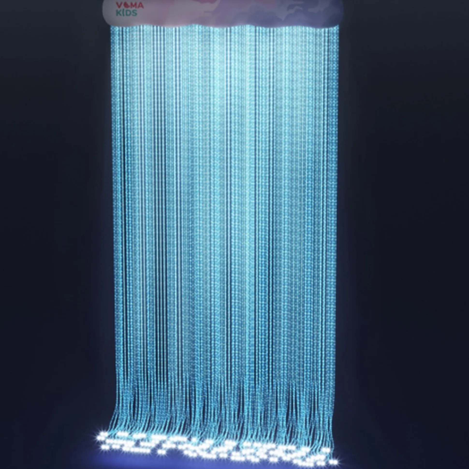 Fiber Optic Light Curtain | 50-Strand Therapeutic Sensory Lighting with Cool-Touch Fibers & 8-Color Modes