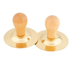 3.5" Finger Cymbals with Wooden Handles - 1 pair
