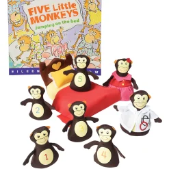 Five Little Monkeys Jumping on the Bed Storytelling Set with Soft Props & Book*