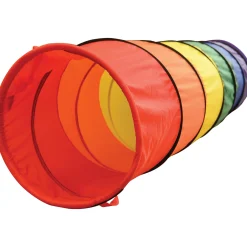8-Foot Rainbow Crawl Tunnel for Kids | Indoor/Outdoor Play Tunnel with Steel Frame