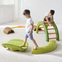 Forest Balance & Rocking Trail | Nature-Inspired Gross Motor Activity Set with Balance Arch, Nesting Path & Rocking Leaf Boat