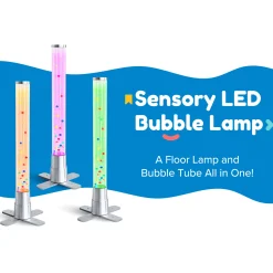 2ft LED Color Changing Bubble Tube Sensory Lamp with Floating Balls
