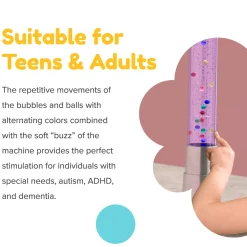 2ft LED Color Changing Bubble Tube Sensory Lamp with Floating Balls