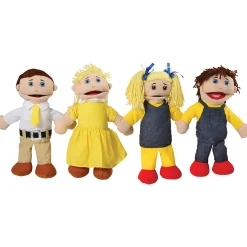 Full Bodied Caucasian Family Puppets | 4 Piece Set