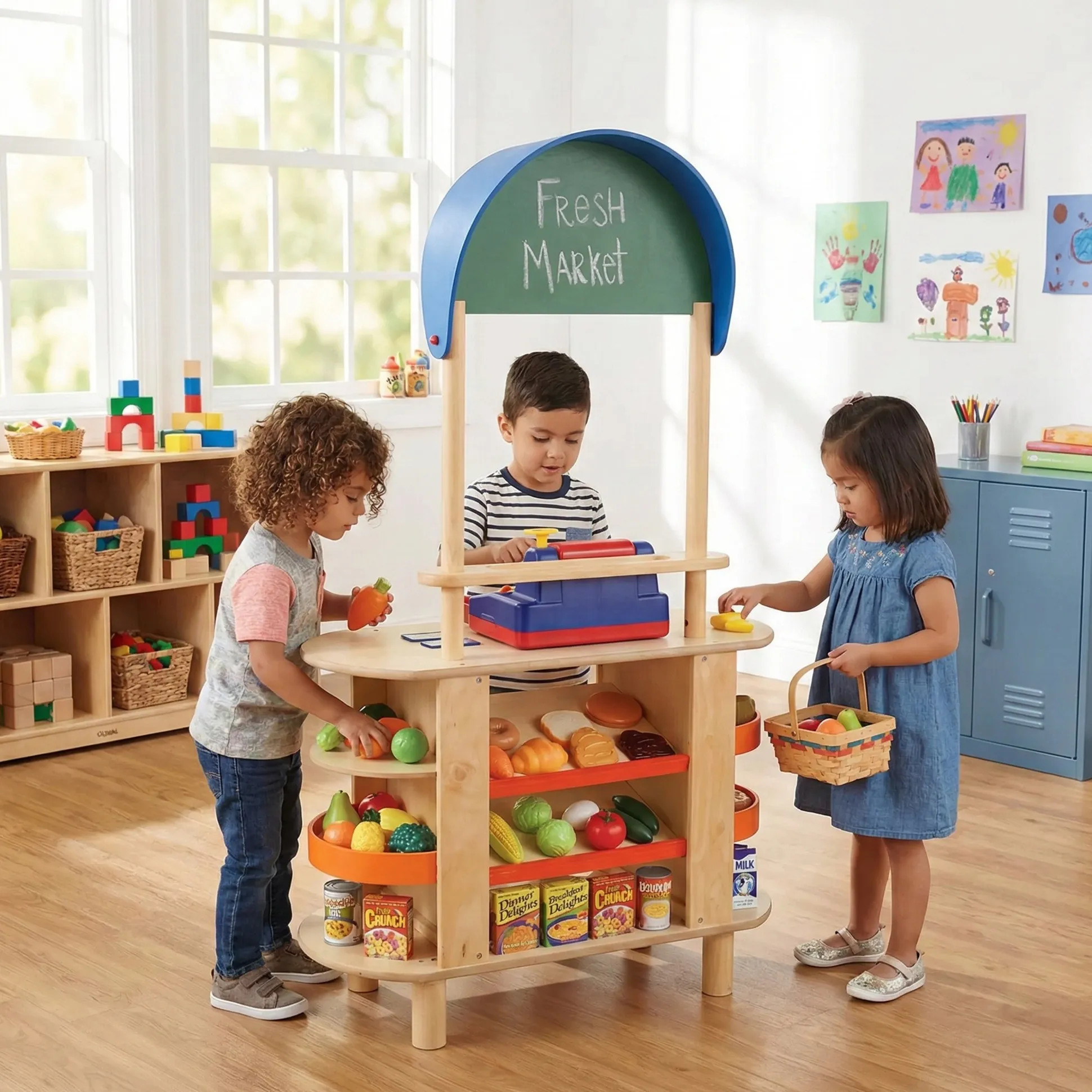 Fun-Fresh Market Stall | Child-Sized Pretend Play Furniture