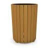 32 Gallon Round Recycled Plastic Trash Receptacle | Heavy-Duty 110 lb Commercial Outdoor Waste Can