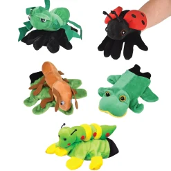 Garden Friends Glove Puppets 5-Piece Set | Soft Plush Hand Puppets