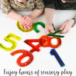 Gel Numbers Squishy Fidget | Soft, Glittery Sensory Number Set