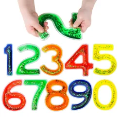 Gel Numbers Squishy Fidget | Soft, Glittery Sensory Number Set