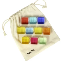Gem Cubes 10-Piece Set | Colorful Acrylic Blocks for Light Play & Sensory Learning