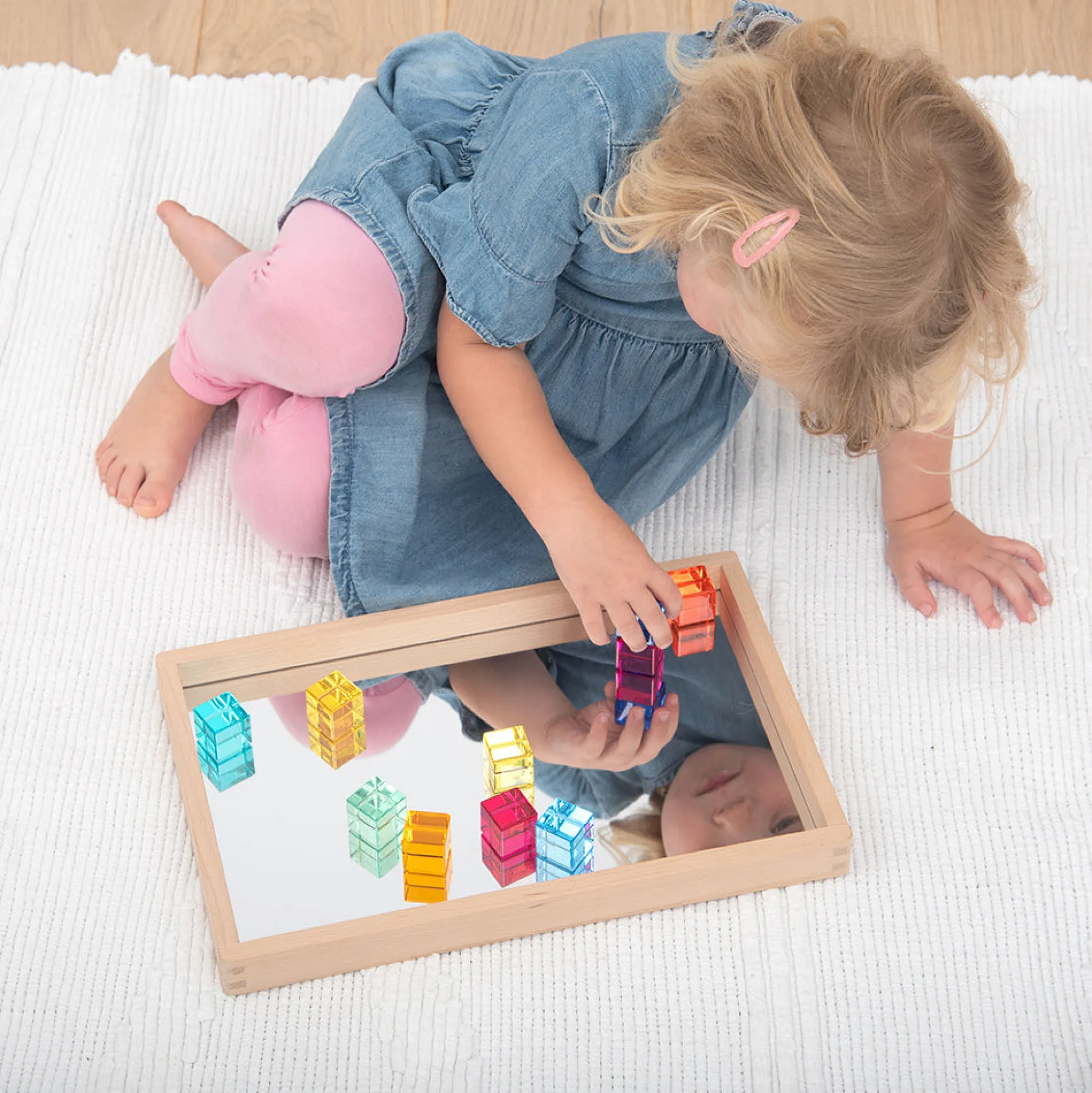 Gem Cubes 10-Piece Set | Colorful Acrylic Blocks for Light Play & Sensory Learning