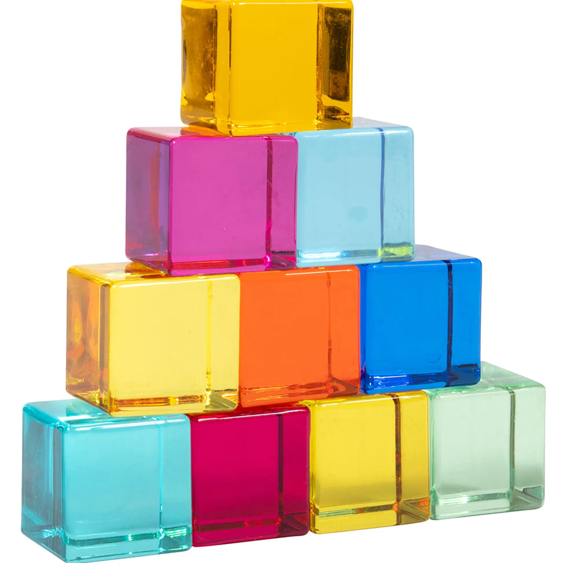 Gem Cubes 10-Piece Set | Colorful Acrylic Blocks for Light Play & Sensory Learning