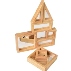Geometric Mirrored Building Blocks | 8-Piece Hardwood Set