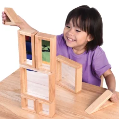 Geometric Mirrored Building Blocks | 8-Piece Hardwood Set