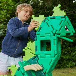Giant Polydron Dinosaur Construction Set | 130 Piece STEM Building Toy with Interlocking Panels, Claws & Eyes