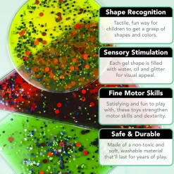 Glitter Gel Shapes | 4-Pack Sensory Tactile Fidget Set