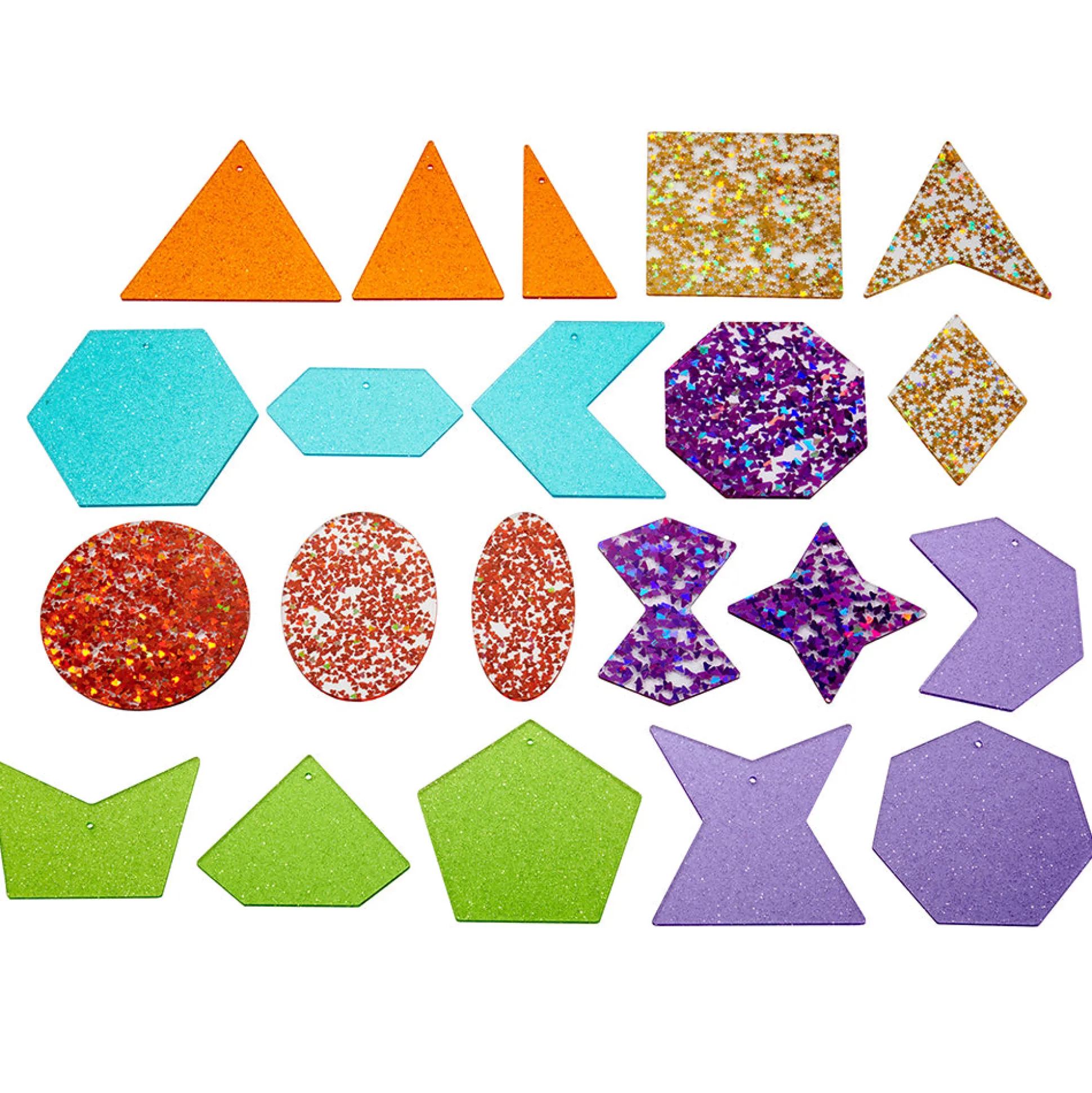 Glitter Panels 21-Piece Set | Acrylic Color and Shape Exploration for Sensory Play