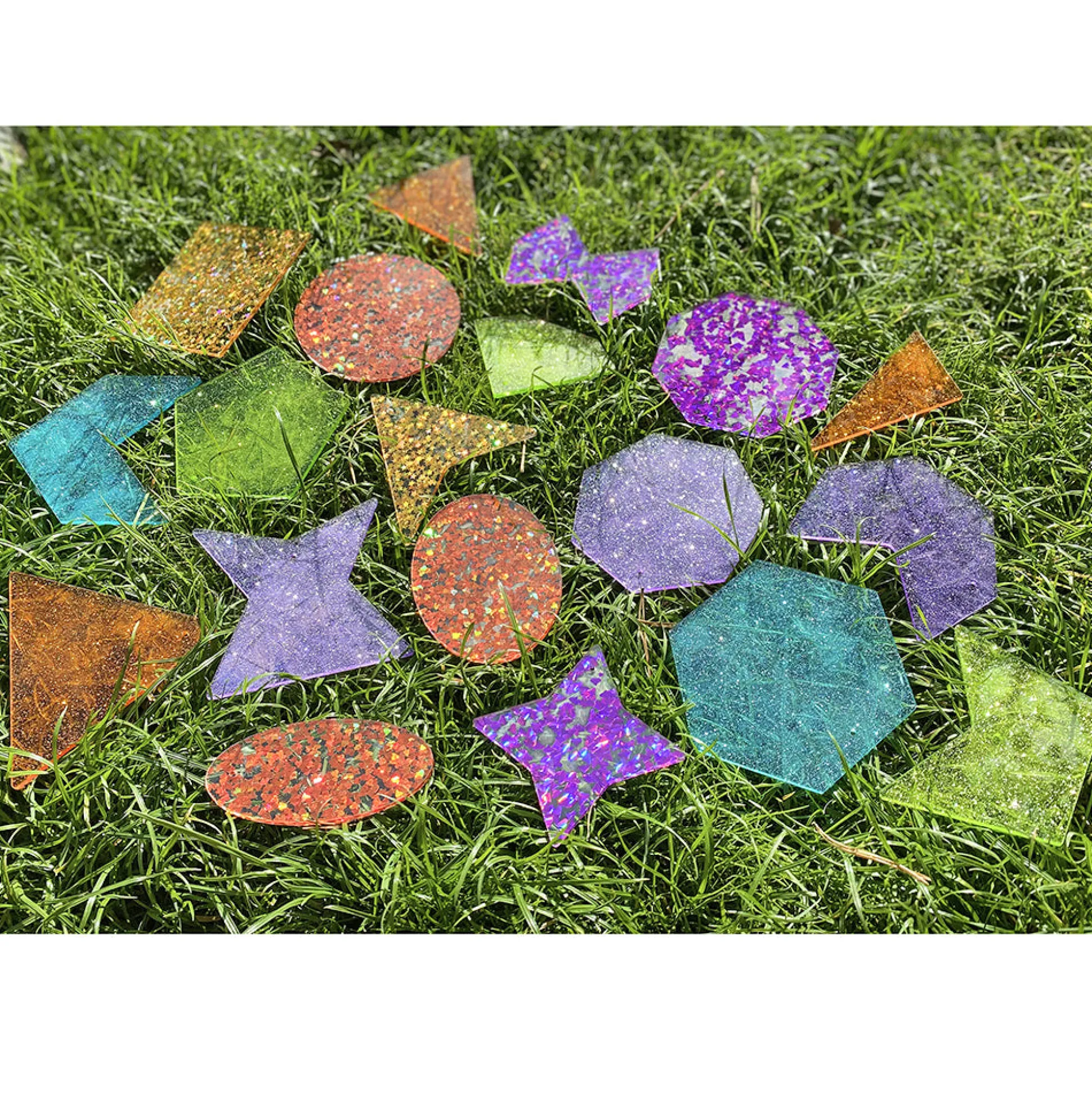 Glitter Panels 21-Piece Set | Acrylic Color and Shape Exploration for Sensory Play