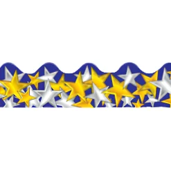 Gold & Silver Stars Border Trim