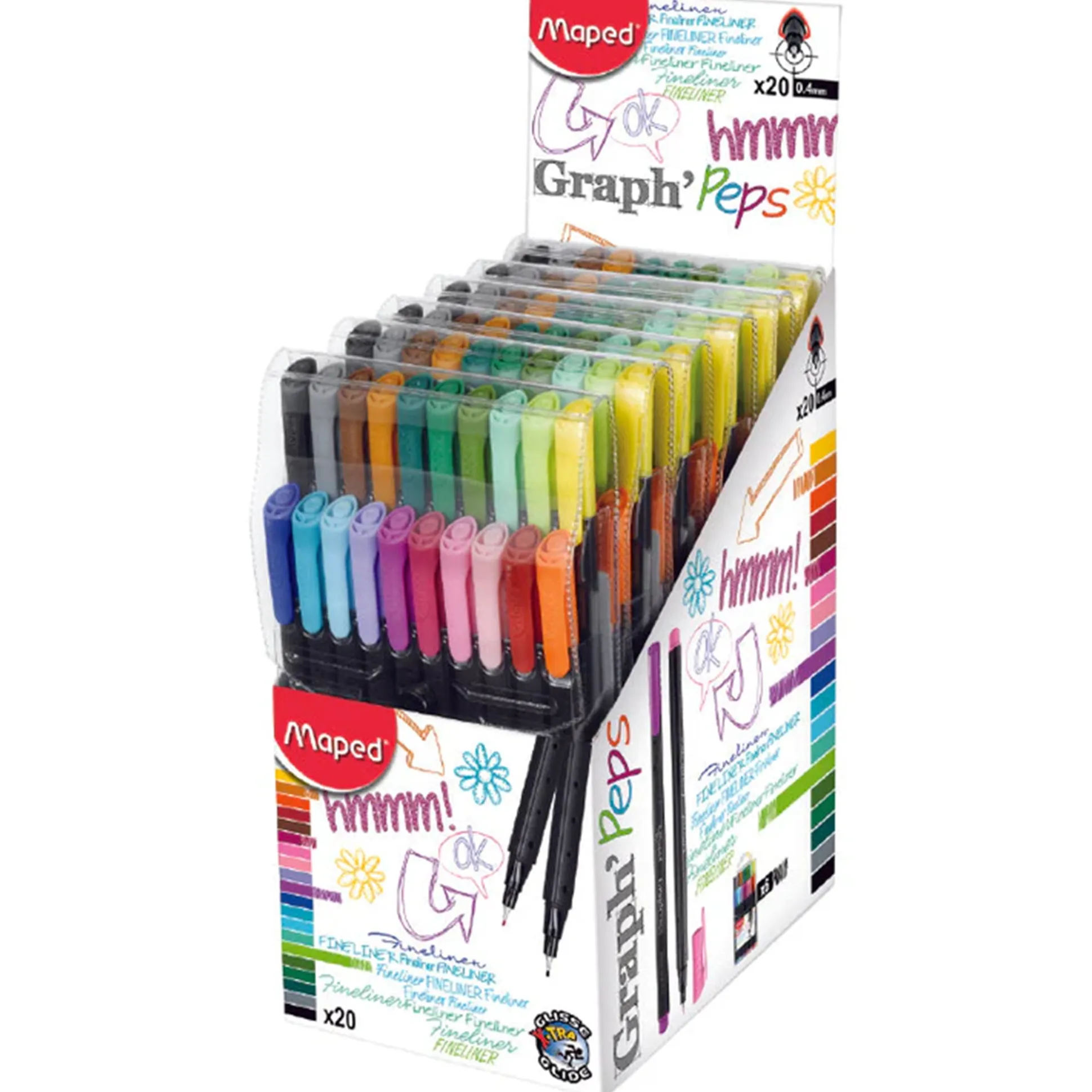 Graph Peps Felt Tipped Fine Liner Pens 20 ct. Packs