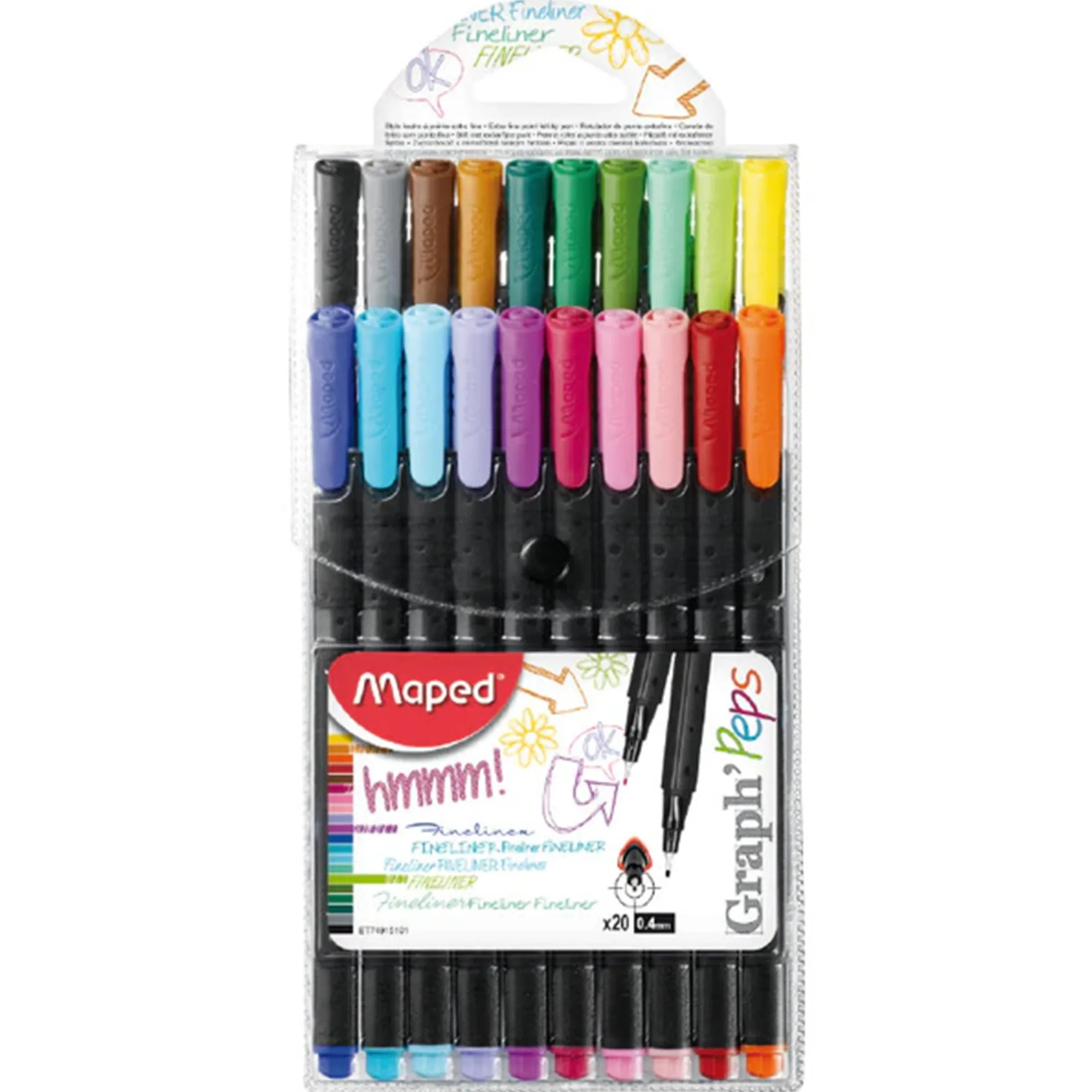 Graph Peps Felt Tipped Fine Liner Pens 20 ct. Packs