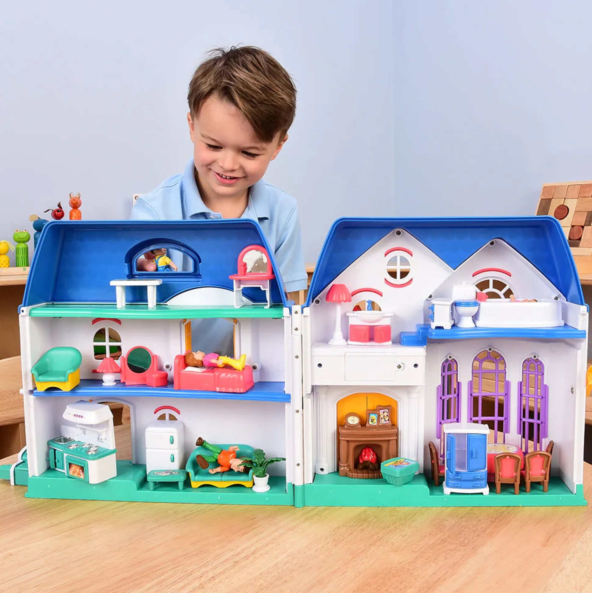 Happy Home Take-Along Doll House | 33 Piece Set