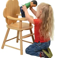 Hardwood Doll High Chair with Scalloped Back