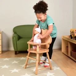 Hardwood Doll High Chair with Scalloped Back