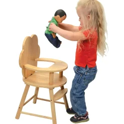 Hardwood Doll High Chair with Scalloped Back