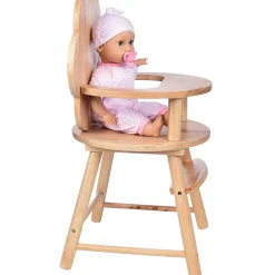 Hardwood Doll High Chair with Scalloped Back