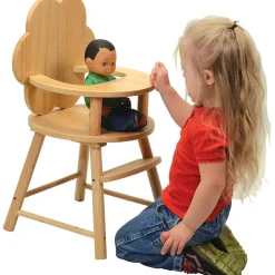 Hardwood Doll High Chair with Scalloped Back