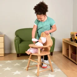 Hardwood Doll High Chair with Scalloped Back