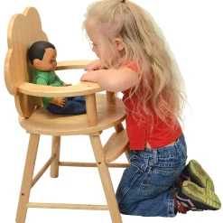 Hardwood Doll High Chair with Scalloped Back