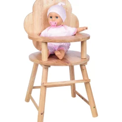 Hardwood Doll High Chair with Scalloped Back