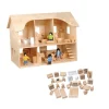 Hardwood Dollhouse & Furniture Combo | Complete Playset