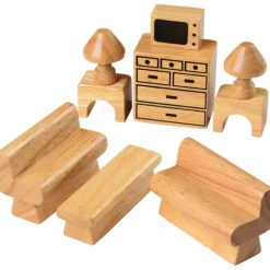 Hardwood Doll House Furniture - Living Room