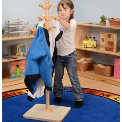 Hardwood E-Z Reach Clothes Tree Dress Up Unit | Space-Saving Design