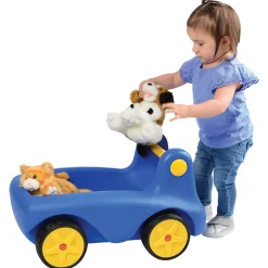 Heavy-Duty Low-Profile Toddler Big Blue Wagon | Perfect for Indoor & Outdoor Play