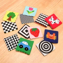 High Contrast Sensory Learning Bundle | Busy Box, Photo Album & Tactile Matching Patches