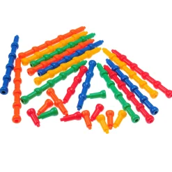 100 Hold-Tight Stacking Pegs Set | Fine Motor Skills, Creativity & Cognitive Development