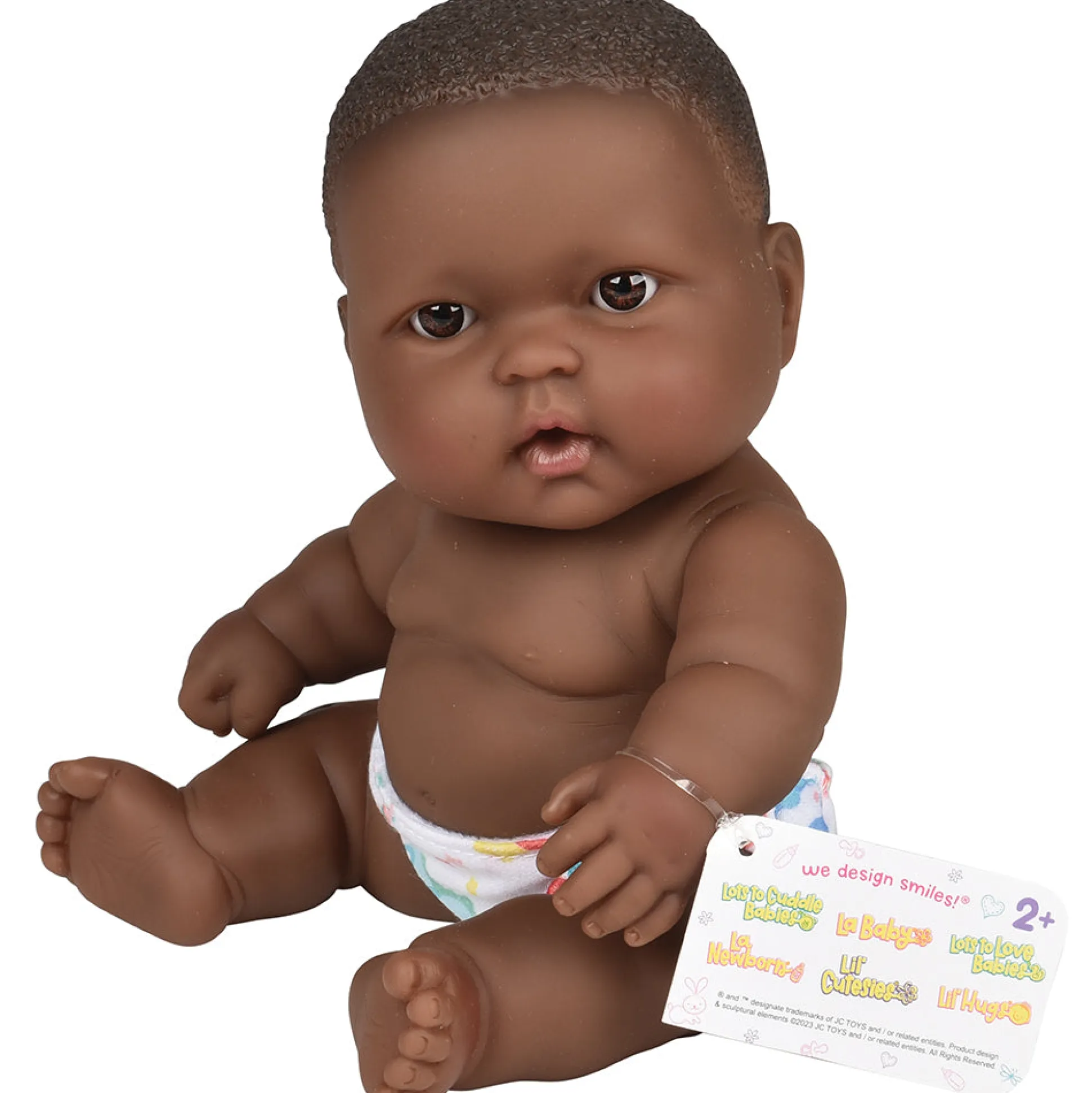Huggable 10" African American Baby Doll | Soft Vinyl with Detailed Features
