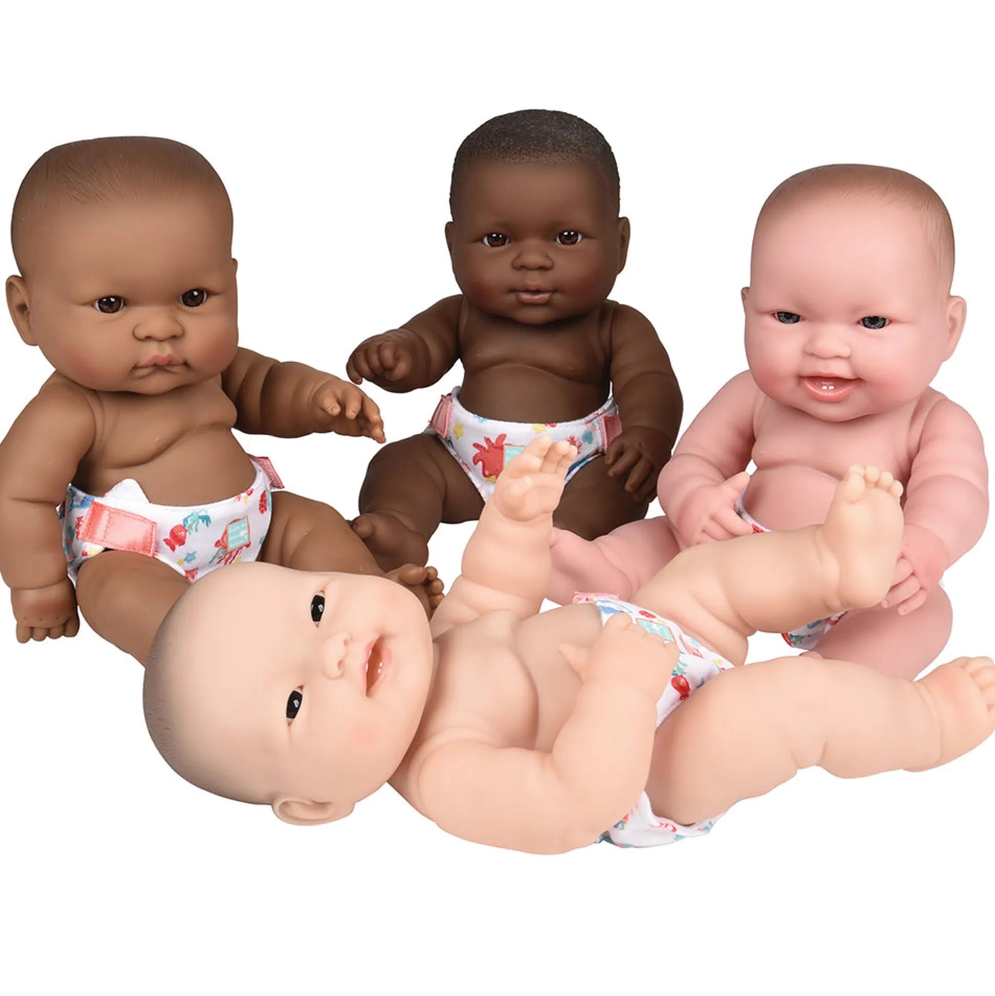 14" Huggable Multicultural Baby Dolls | Set of 4 with Detailed Features