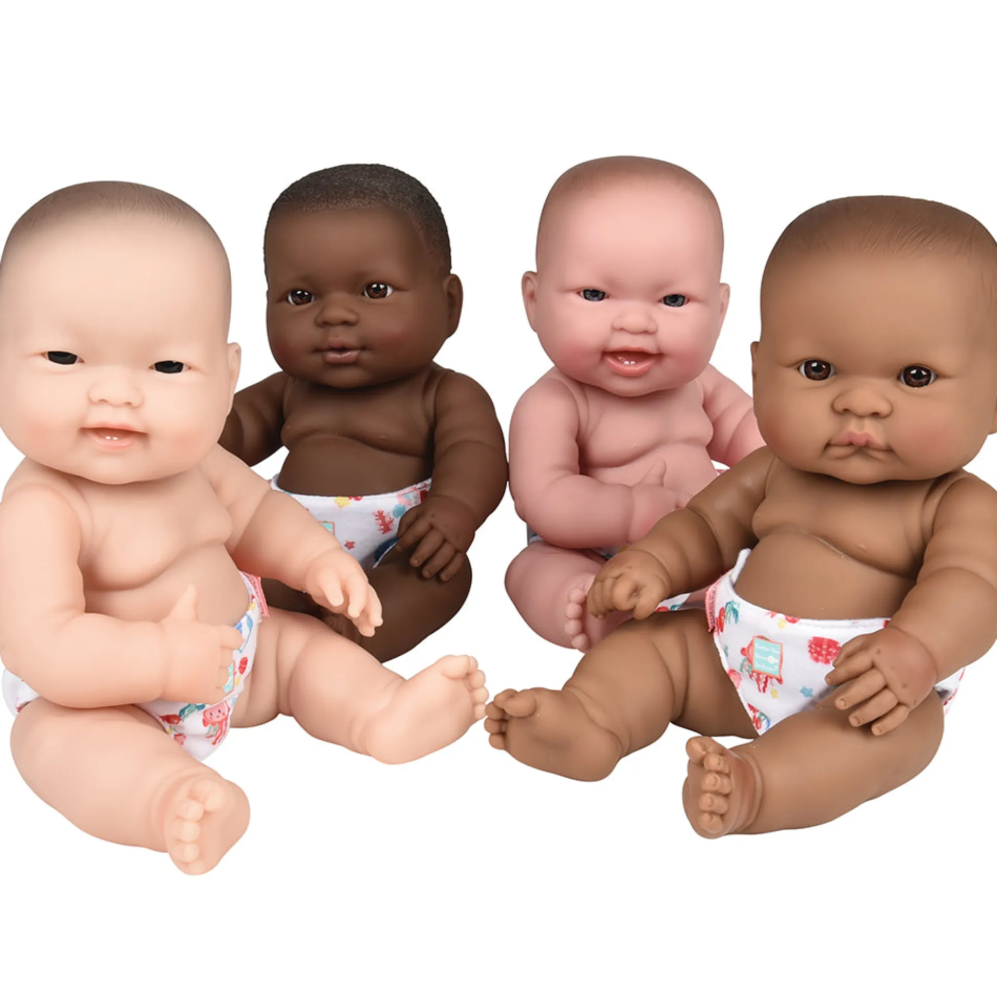 14" Huggable Multicultural Baby Dolls | Set of 4 with Detailed Features