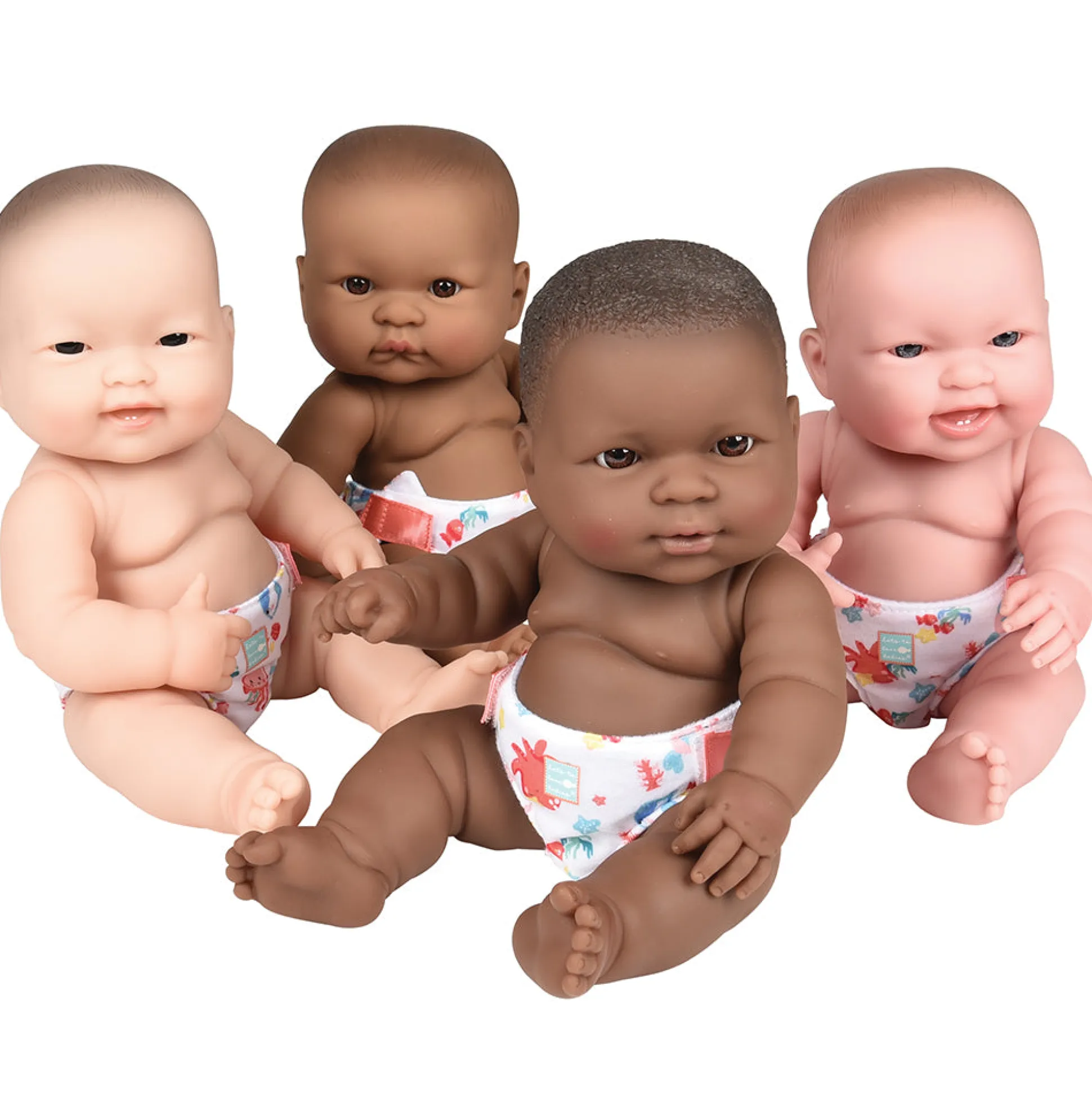 14" Huggable Multicultural Baby Dolls | Set of 4 with Detailed Features