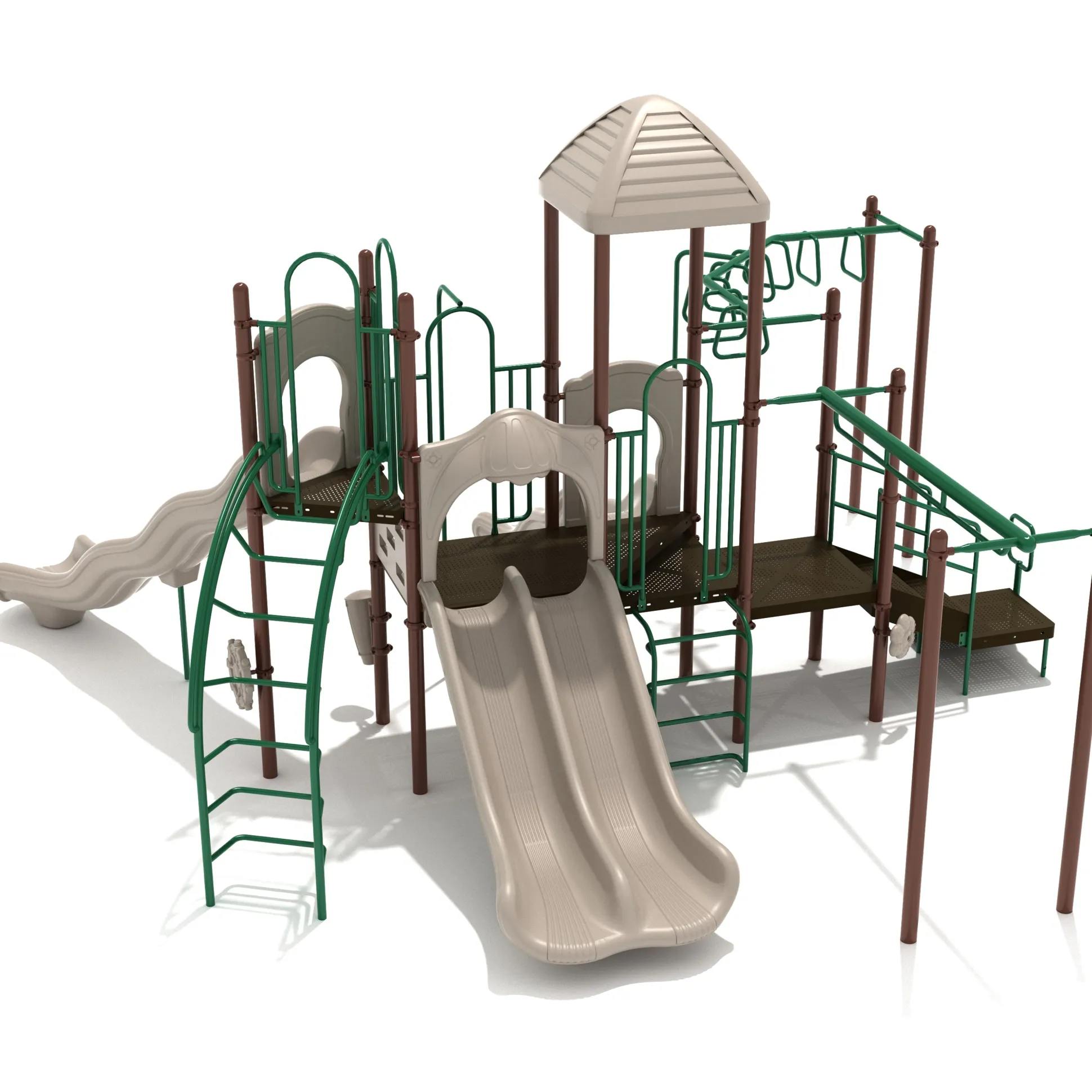 Imperial Springs Adventure Playground Set | Multi-Slide, Overhead Climbers for Ages 5–12
